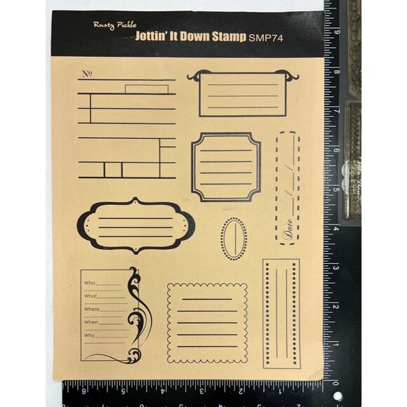 Jottin It Down Stamp Set SMP74 Rusty Pickle Clear Stamp set borders - Picture 3 of 4